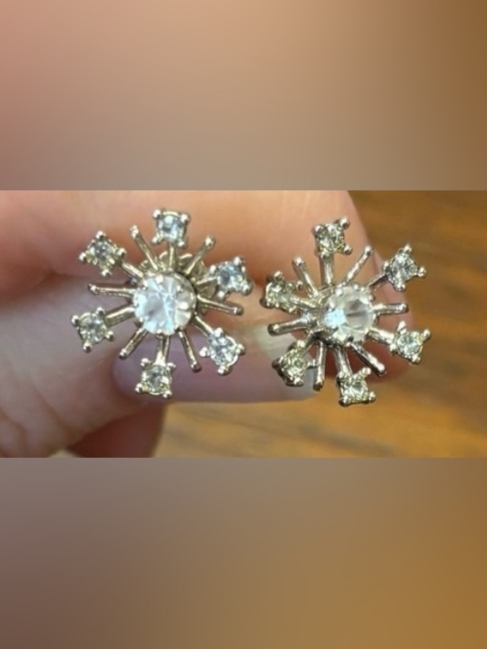 Silver gemstone Snowflake Earrings